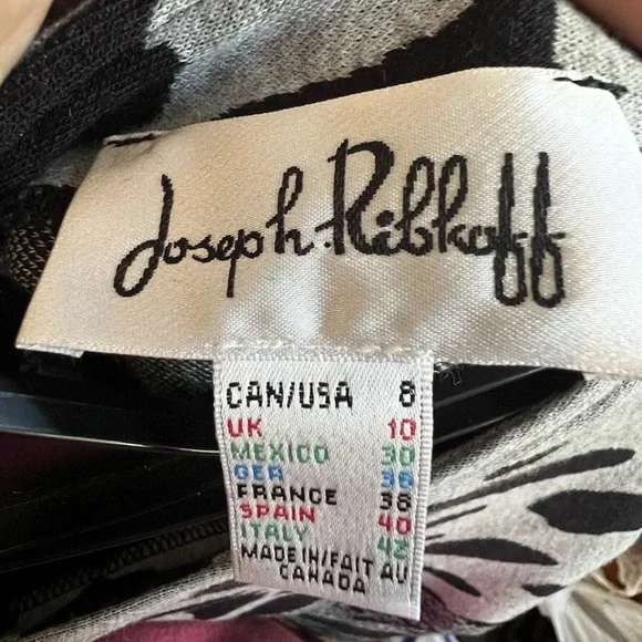 Joseph Ribkoff Dress Size 8 Black Gray Stretch Ladies Dress Zip Cocktail Party - Picture 4 of 5